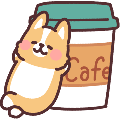 [LINEスタンプ] まるまるコーギー23 カフェとコーギー