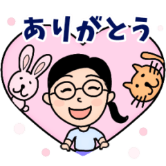 [LINEスタンプ] 動く！やさしいメガネさんとネコとウサギ