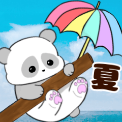 [LINEスタンプ] 可愛いぷにぷにパンダの夏