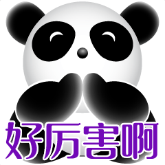 [LINEスタンプ] [全画面！ド派手に飛び出すパンダ]中国語01