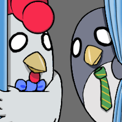 [LINEスタンプ] ペンギンとにわとりの漫才コンビ その2