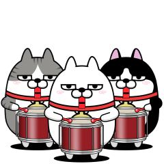 [LINEスタンプ] デカ動く 三匹の擦れねこ12