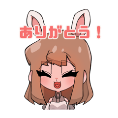 [LINEスタンプ] うさぎ耳の女の子のスタンプ