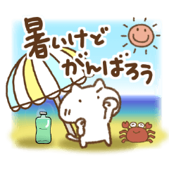 [LINEスタンプ] 夏もがんばるねこっち