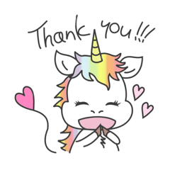 [LINEスタンプ] Rainbow coloured Unicorn