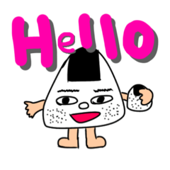 [LINEスタンプ] おにぎり英語あいさつ日常会話