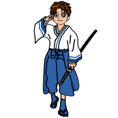 [LINEスタンプ] かわいい侍 (EN)