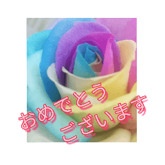 [LINEスタンプ] お花でメッセージ(1)おめでとう編