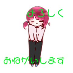 [LINEスタンプ] ぴんく髪ちゃん3 敬語用