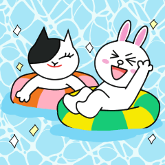 [LINEスタンプ] 仲良しコニー＆ジェシカの夏スタンプ