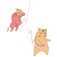 [LINEスタンプ] ブル￥くんとベア＄くん 修正版