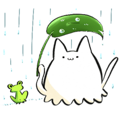 [LINEスタンプ] なぞネコスタンプ梅雨〜夏