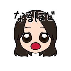 [LINEスタンプ] 表情豊かな茶髪セミロング女子(文字有ver)