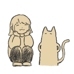 [LINEスタンプ] ねことおにゃのこ