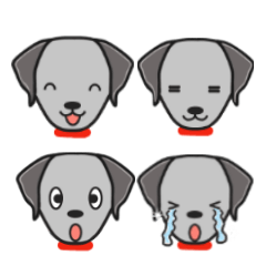 [LINEスタンプ] 黒ラブ life  ー真っ黒犬の 表情セットー