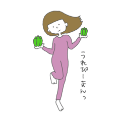 [LINEスタンプ] 全身タイツの女のダジャレスタンプ