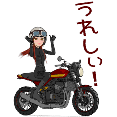 [LINEスタンプ] ネイキッドバイク女子3