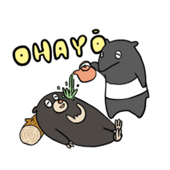 [LINEスタンプ] なんかおかしなマレークマとマレーバク