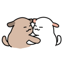 [LINEスタンプ] 2ひきのわんわんとちびわんわん