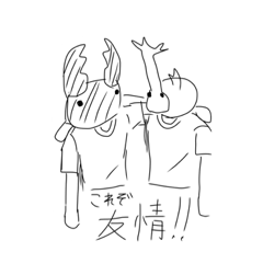 [LINEスタンプ] クワガタ人間とカブトムシ人間達