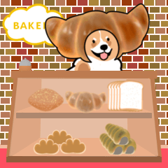 [LINEスタンプ] パンをかぶった犬