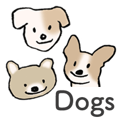 [LINEスタンプ] Dogs まったりな犬たち Black _1 (English)