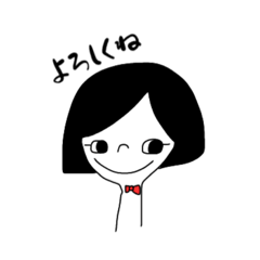 [LINEスタンプ] 日常会話(おかっぱ女子)