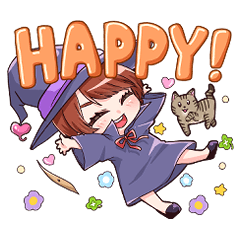 [LINEスタンプ] 魔女っ娘ハッピーちゃん