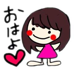 [LINEスタンプ] ほのぼのほっぺの赤い女の子