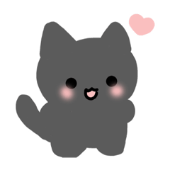 [LINEスタンプ] 黒グレにゃんこ