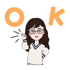 [LINEスタンプ] メガネっ子女子！