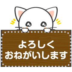 [LINEスタンプ] 白猫のしろぬこたんメッセージスタンプ