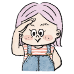 [LINEスタンプ] ハッピーピンクヘアガール