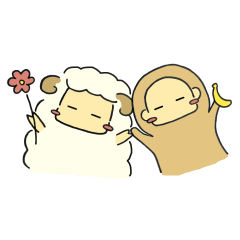 [LINEスタンプ] となりのひつじさる［再販］