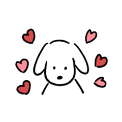 [LINEスタンプ] 白い犬。ゆるシンプル