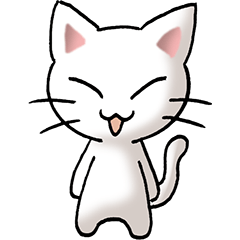 [LINEスタンプ] 猫ねこにゃんこ その1（白）日常会話