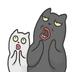 [LINEスタンプ] 唇が太い黒猫が動いている