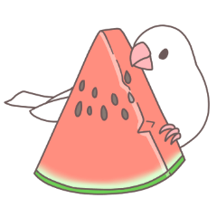 [LINEスタンプ] 夏のふくふく文鳥