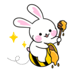 [LINEスタンプ] かわいいうさぎトラミ