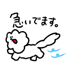 [LINEスタンプ] 待ち合わせ！ビションフリーゼの福丸くん