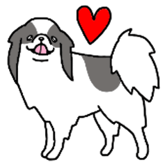 [LINEスタンプ] 犬種別・日本犬・狆(ちん)英語Ver