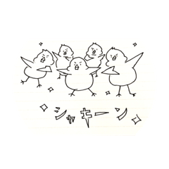 [LINEスタンプ] 手描き 文鳥さん