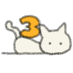 [LINEスタンプ] ちっちゃ3（白ねこver.）