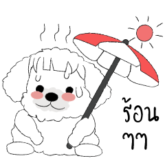 [LINEスタンプ] ぽっちゃりかわいいプードル犬