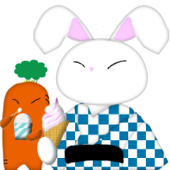 [LINEスタンプ] 日本の夏を楽しむウサギ男爵の画像（メイン）