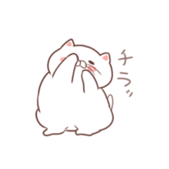 [LINEスタンプ] 「女の子とねこ」白猫ちゃん