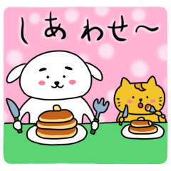 [LINEスタンプ] マシュマロとみかん