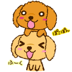 [LINEスタンプ] 2匹のトイプードル ふーちゃん＆ぽこちゃん