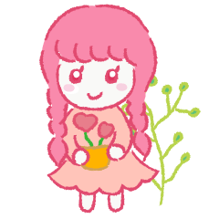 [LINEスタンプ] かわいいピンクヘアの少女