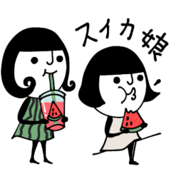 [LINEスタンプ] mottoのぱっつんすいか娘♡毎日